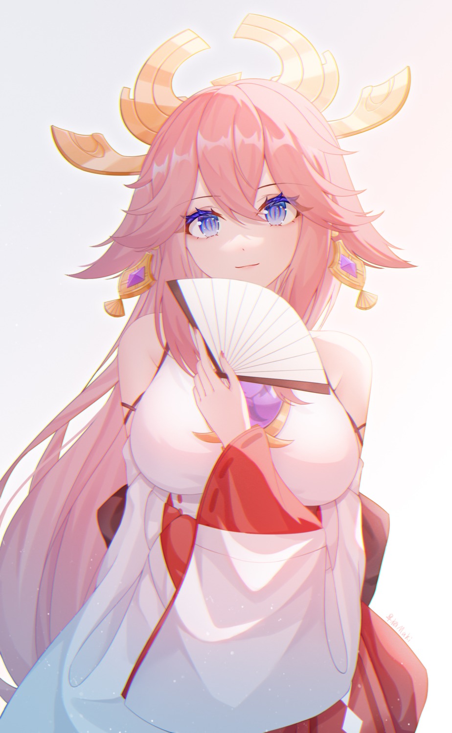 animal_ears genshin_impact japanese_clothes kitsune makix yae_miko