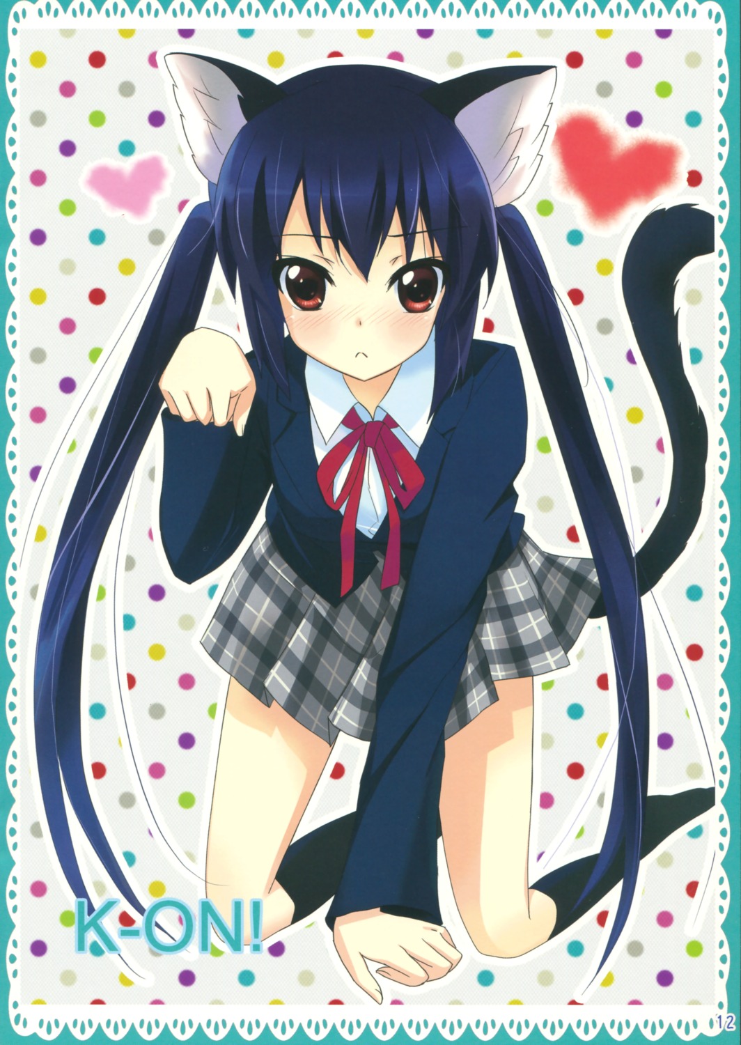 ame_nochi_yuki ameto_yuki animal_ears k-on! nakano_azusa nekomimi seifuku tail