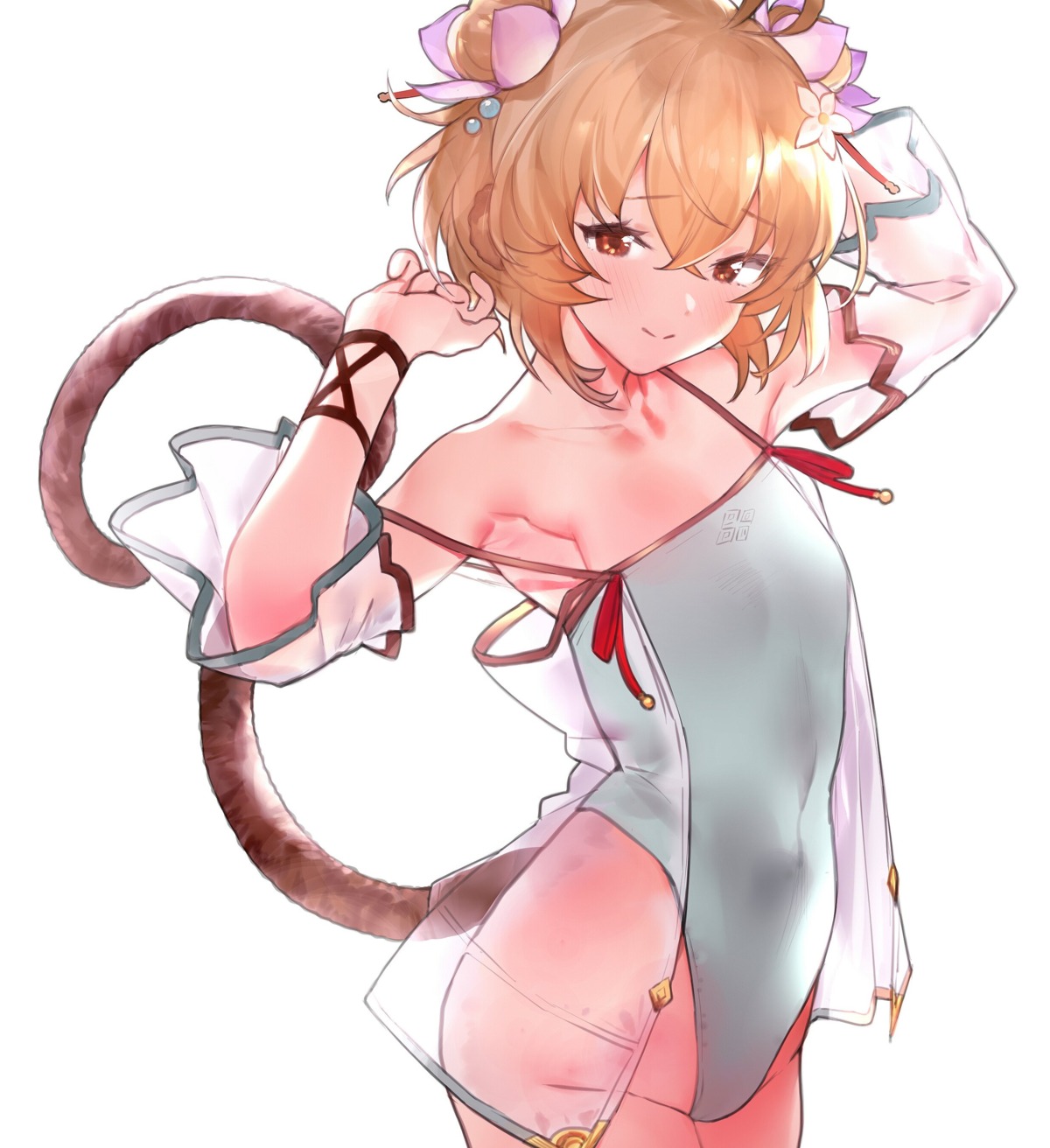 andira_(granblue_fantasy) animal_ears granblue_fantasy leotard remora180 see_through tail