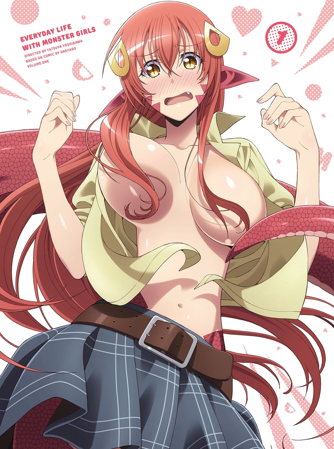 breasts miia_(monster_musume) monster_girl monster_musume_no_iru_nichijou no_bra open_shirt pointy_ears