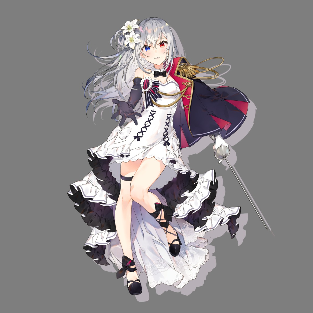 cleavage dress garter heels heterochromia shirako_miso transparent_png