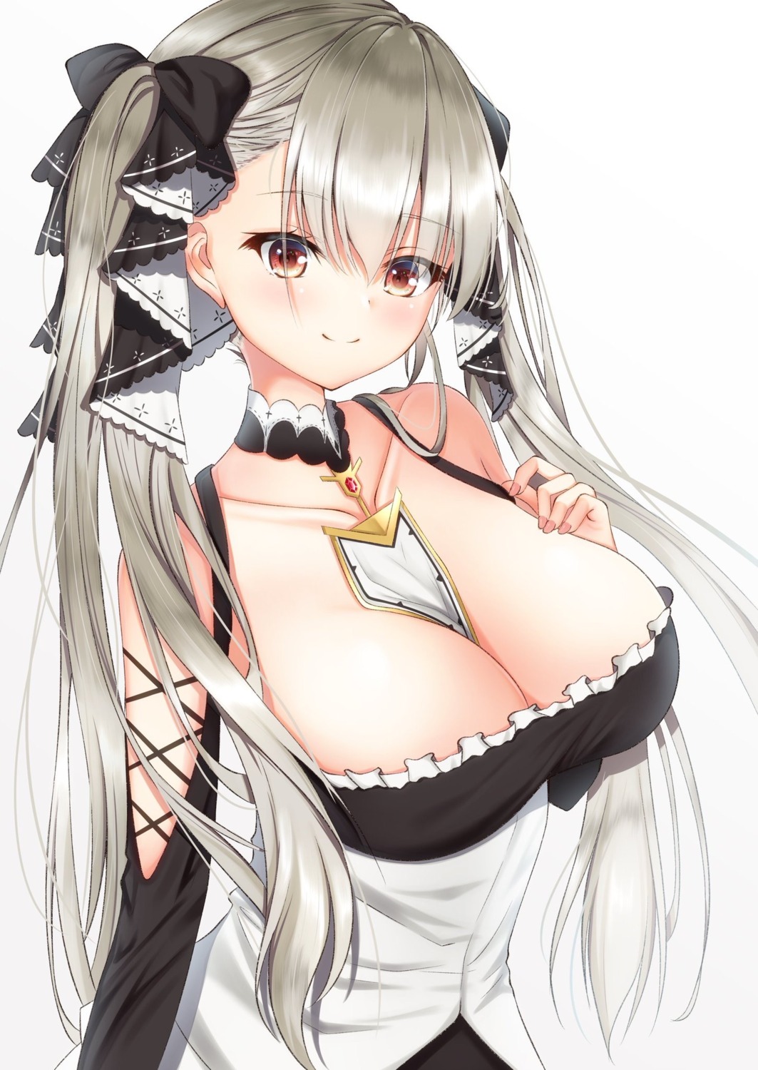 ayakura_maki azur_lane cleavage formidable_(azur_lane) gothic_lolita lolita_fashion no_bra