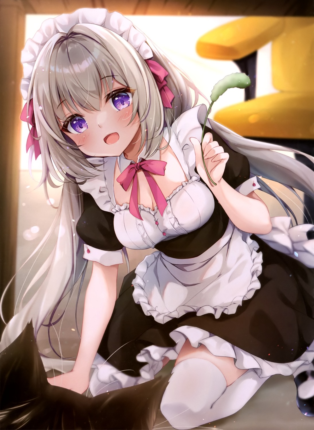 maid minakami_rinka neko thighhighs