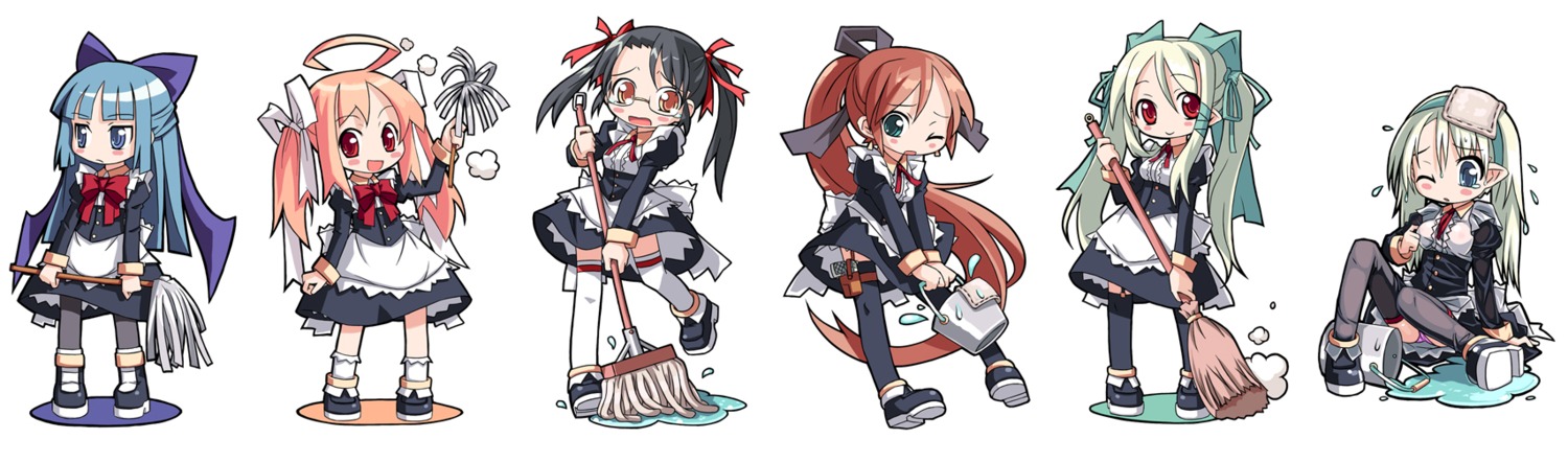 bail chibi maid megane thighhighs