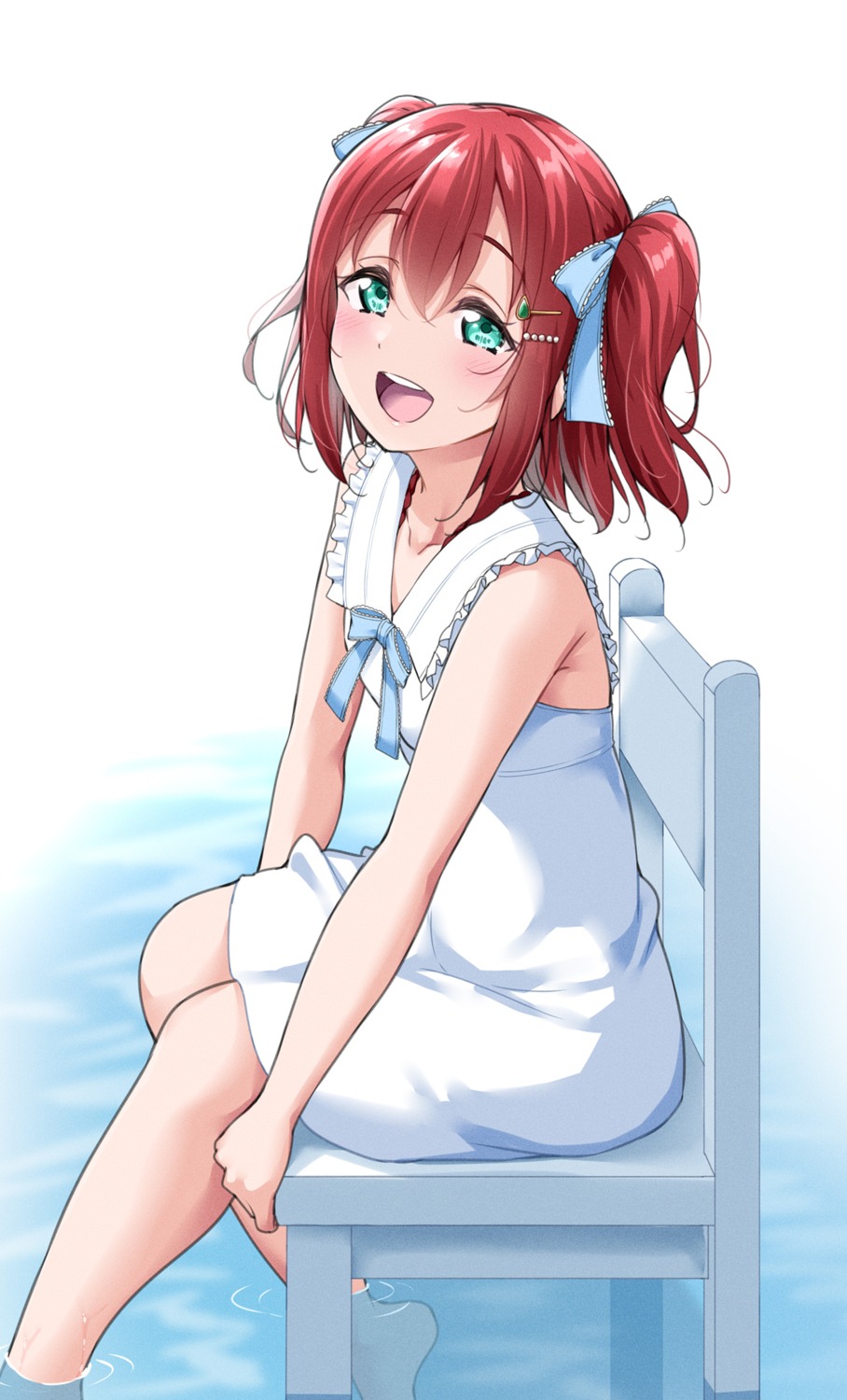 dress kurosawa_ruby love_live!_sunshine!! summer_dress wet yopparai_oni