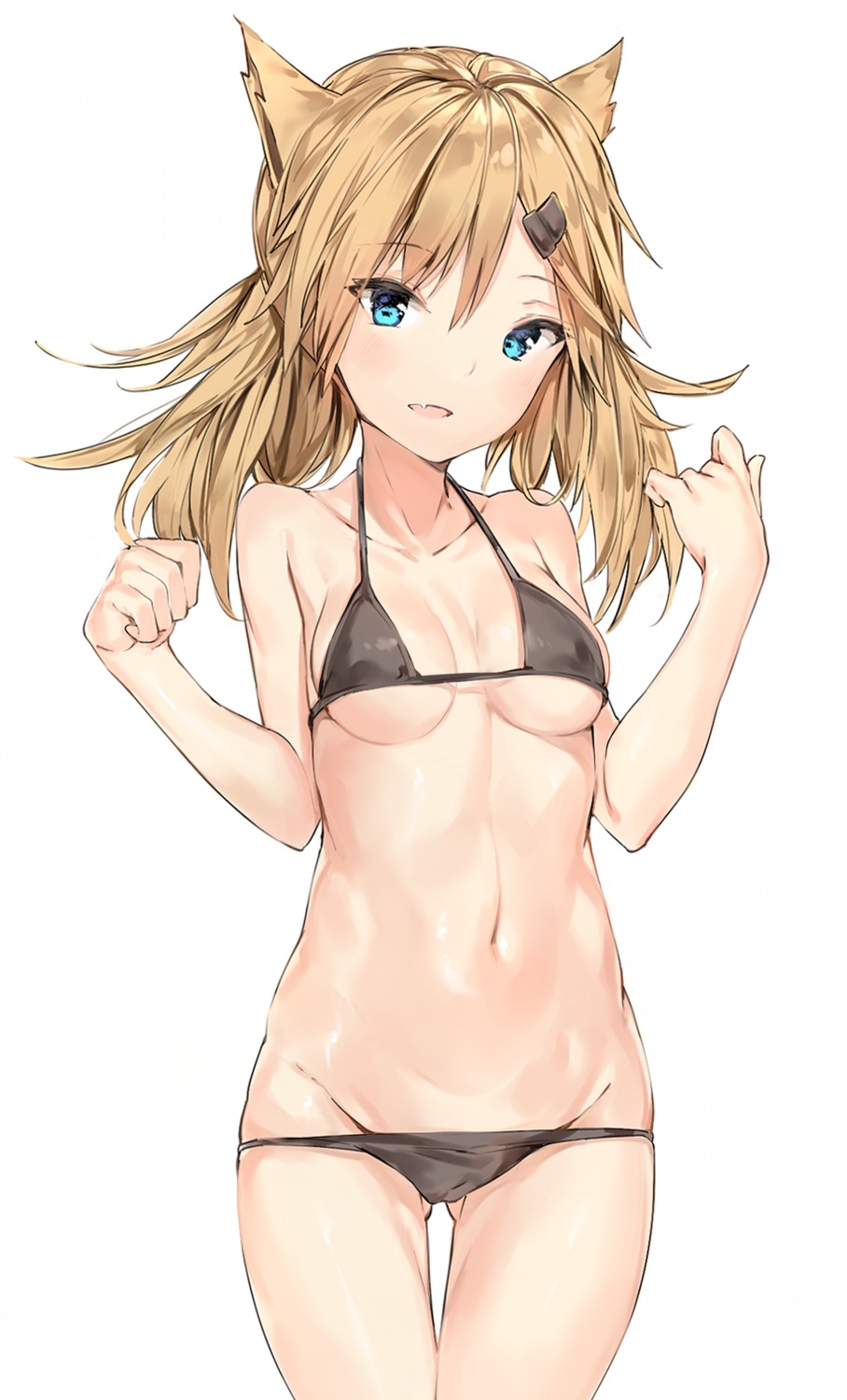 animal_ears bikini cameltoe panty_pull silver_(chenwen) swimsuits