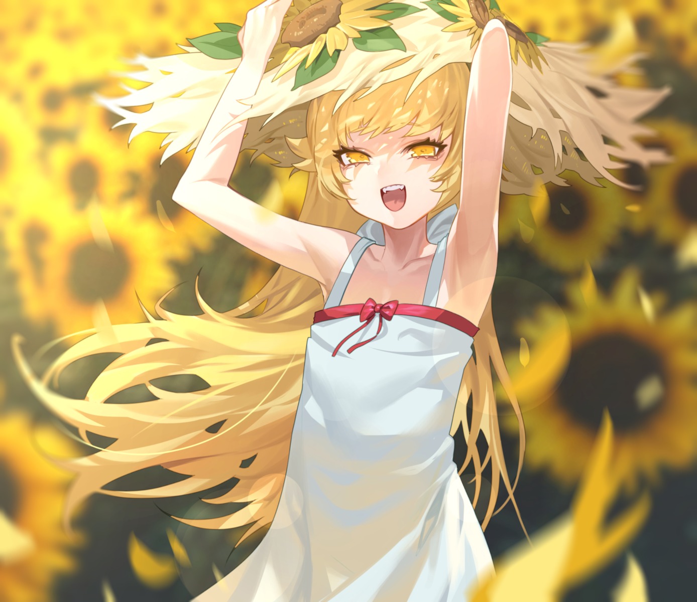 bakemonogatari dress monogatari_(series) oshino_shinobu sb_lama summer_dress