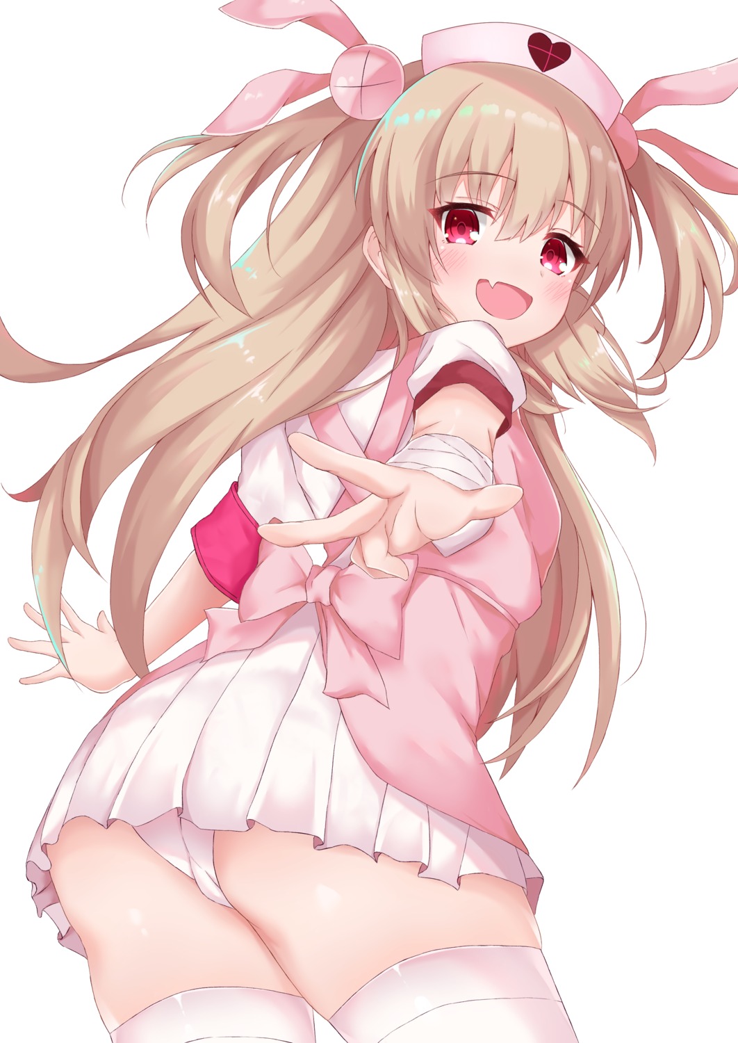 ass bandages cameltoe natori_sana nurse pantsu rokita sana_channel skirt_lift thighhighs