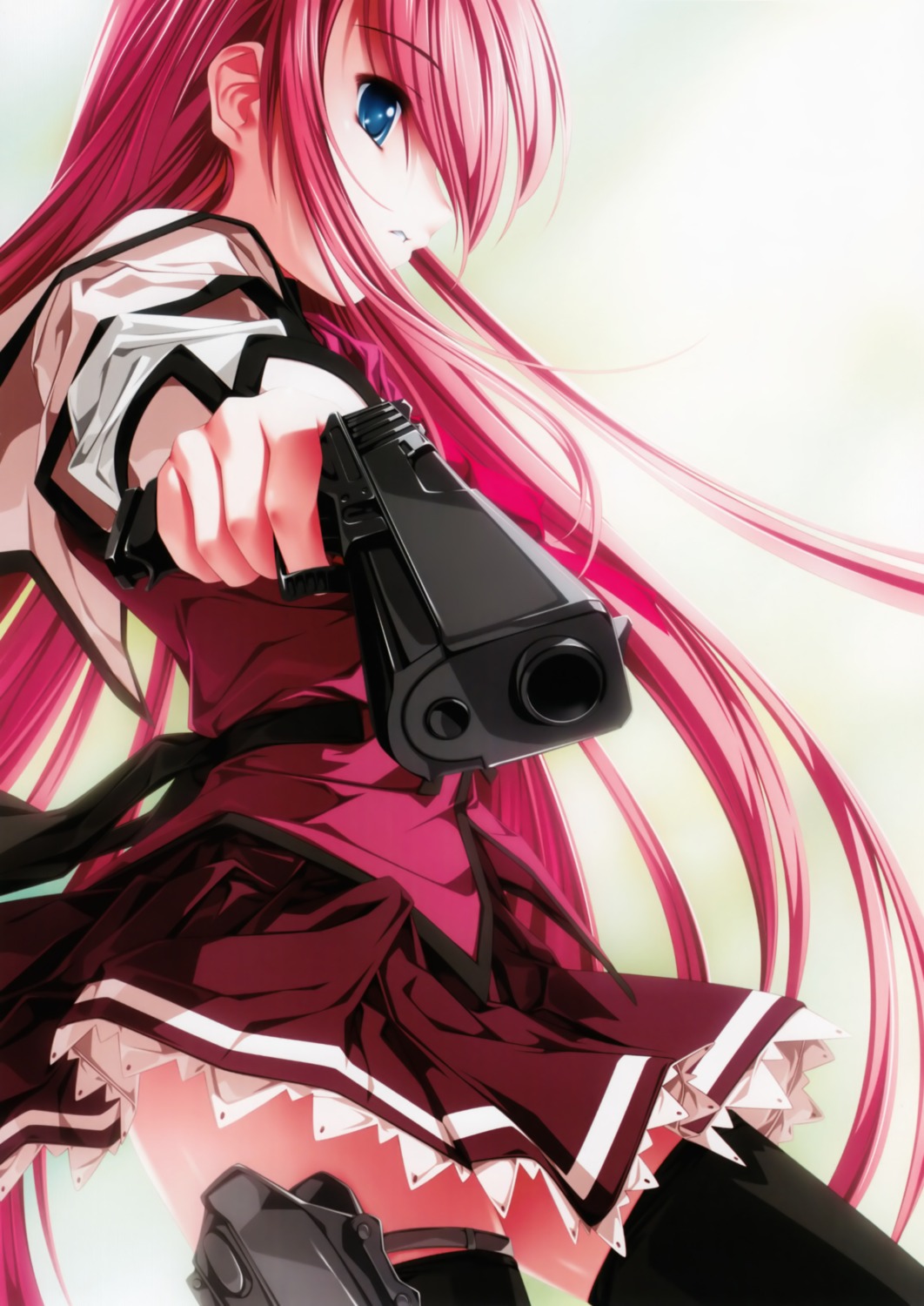 gun koisuru_otome_to_syugo_no_tate seifuku senomoto_hisashi thighhighs trap yamada_taeko