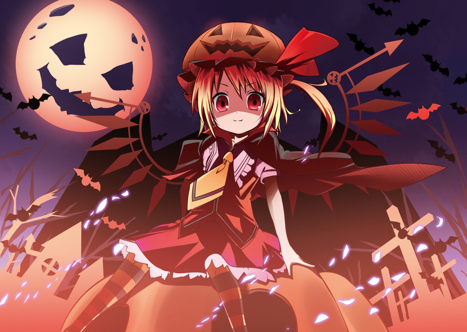 bell_(satappe) flandre_scarlet halloween touhou wings