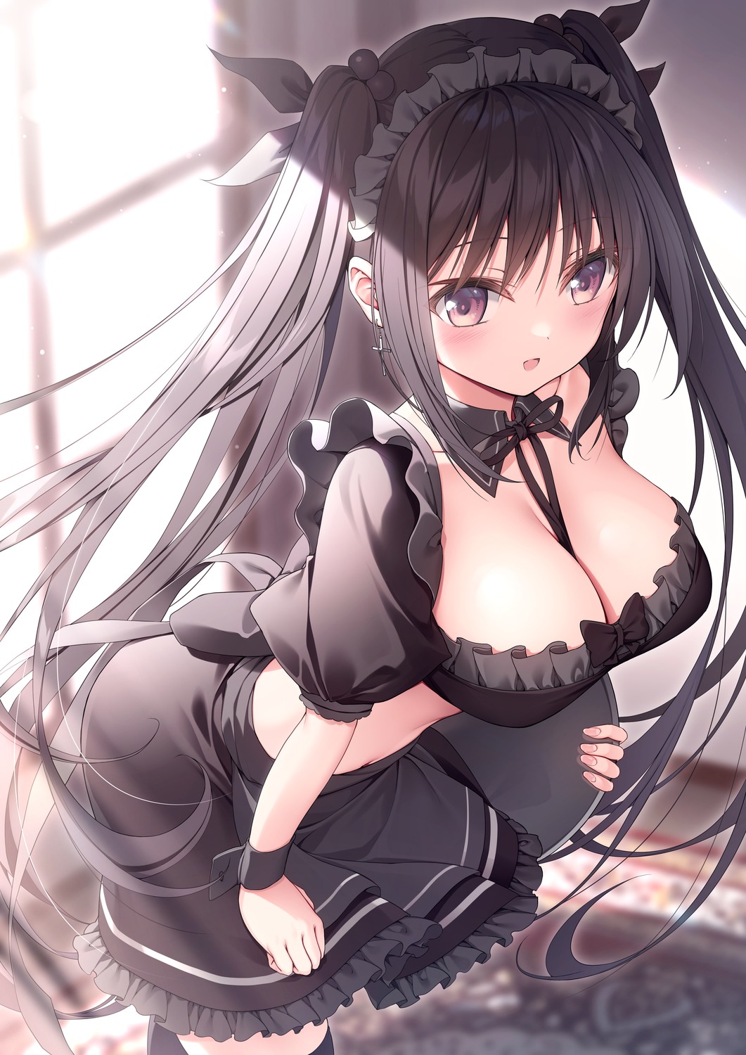 mac-kine maid no_bra thighhighs waitress