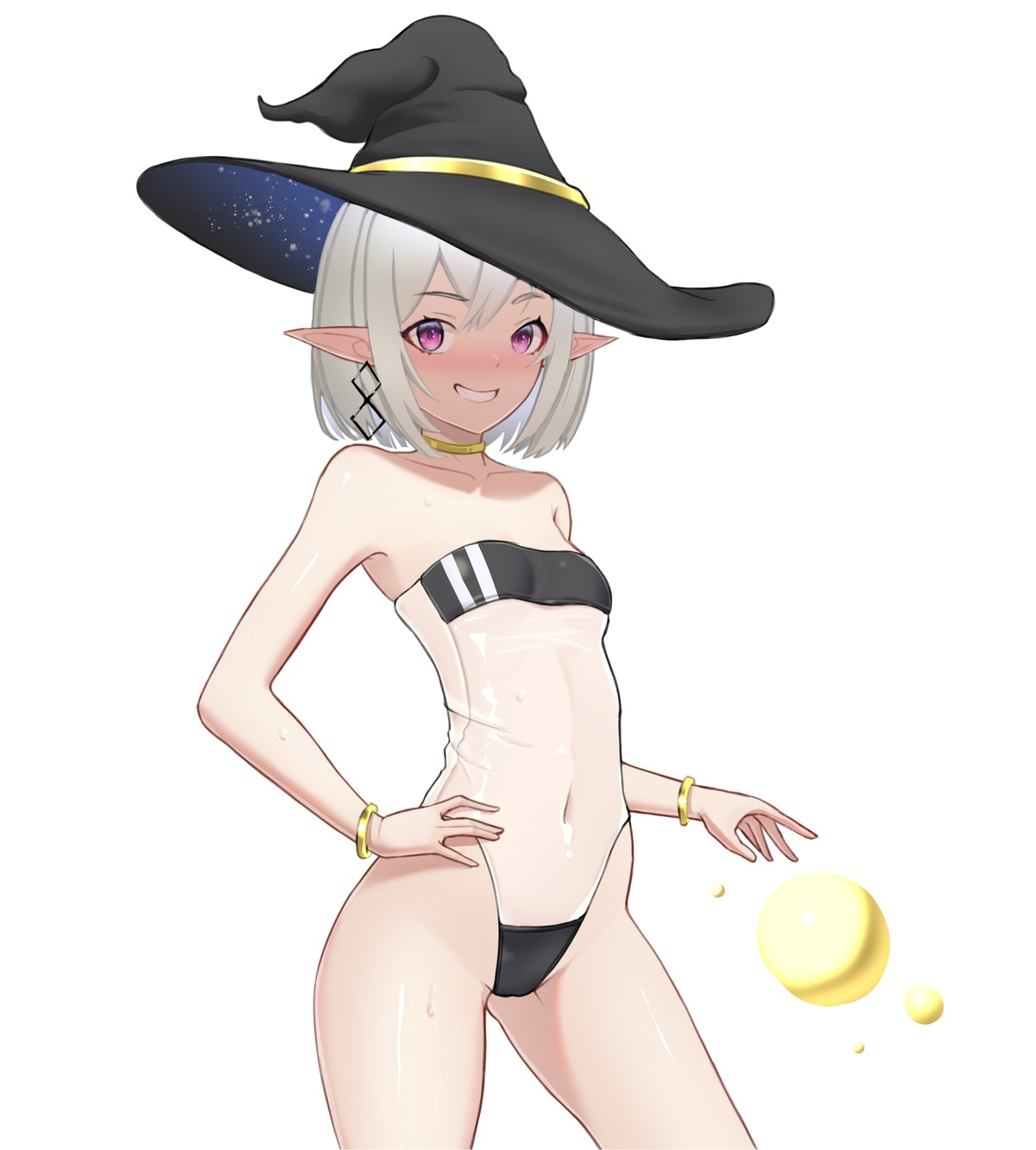 cameltoe manta_art pointy_ears see_through swimsuits witch