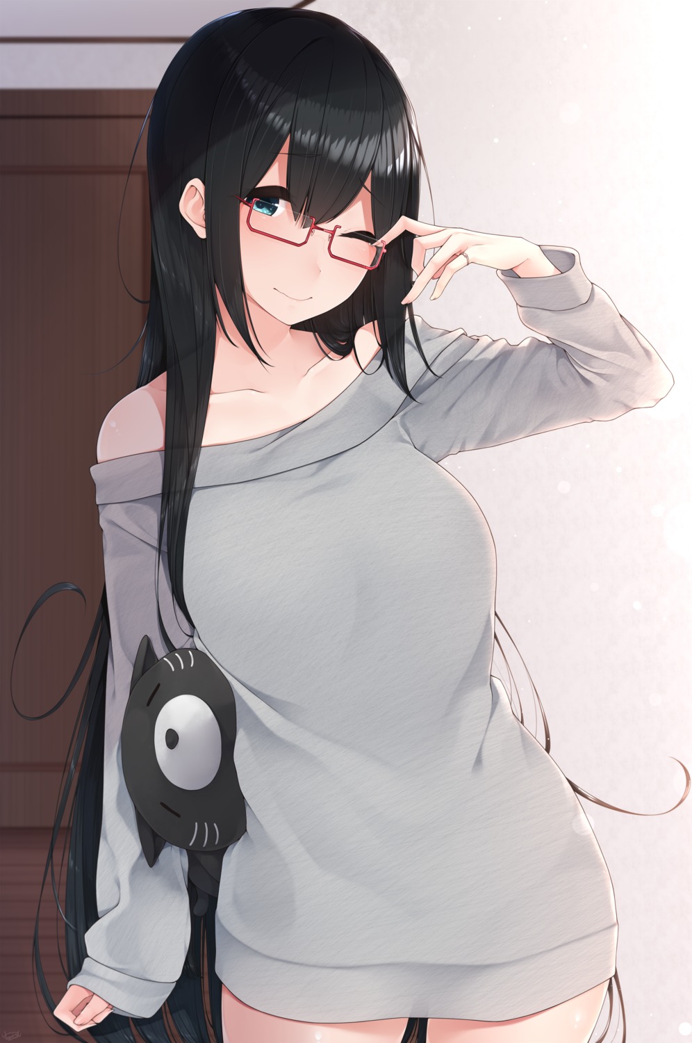 megane sweater yukichi_(sukiyaki39)