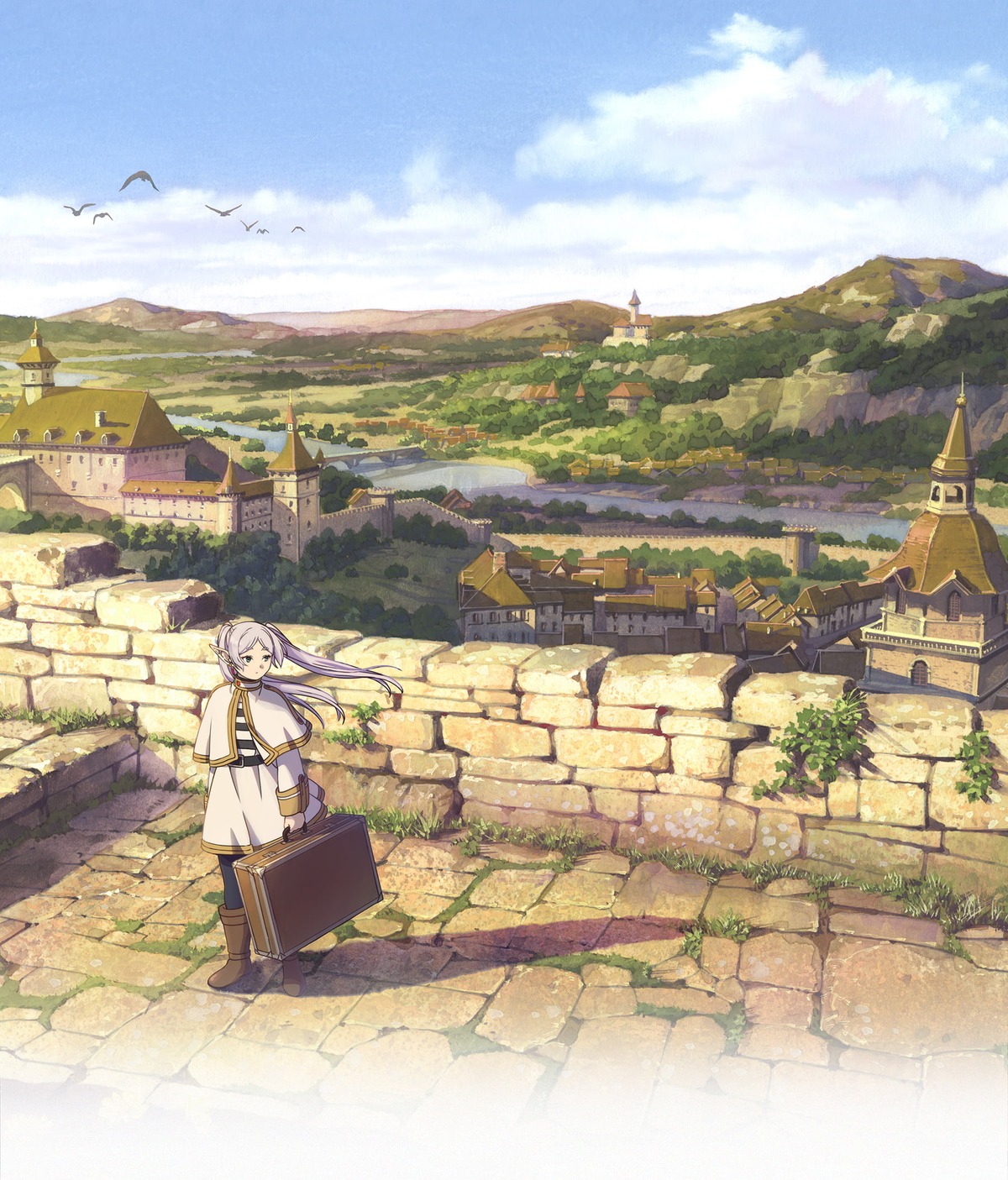 elf frieren landscape pantyhose pointy_ears sousou_no_frieren