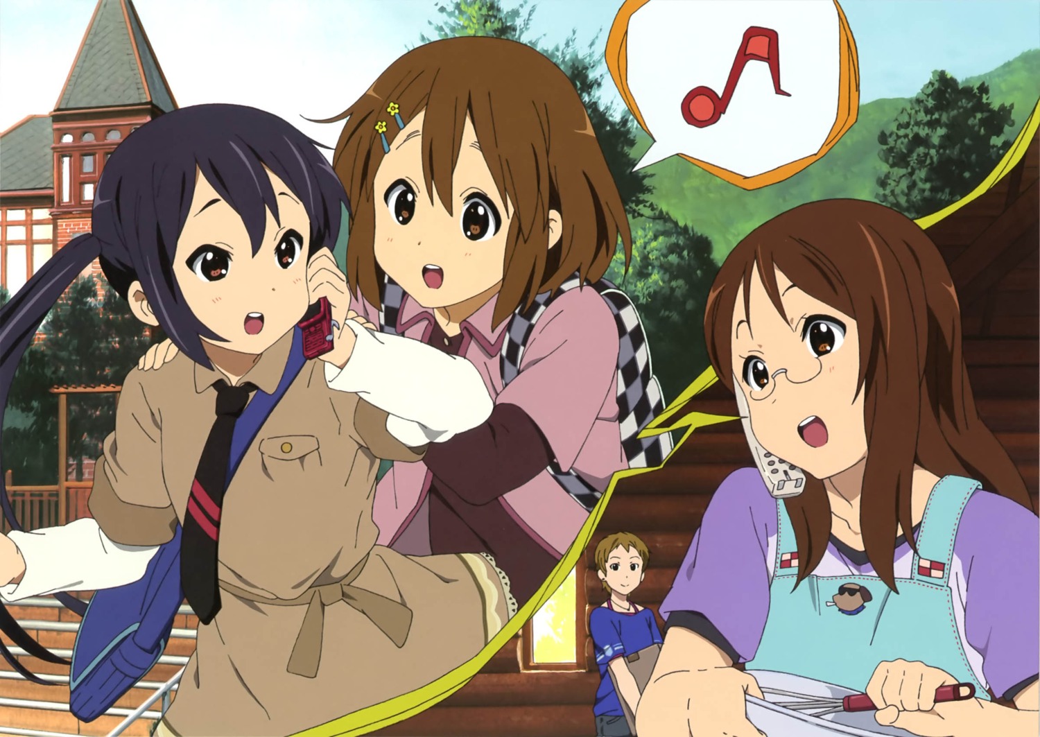 hirasawa_yui k-on! kawaguchi_norimi kawanami_eisaku megane nakano_azusa yamanaka_sawako