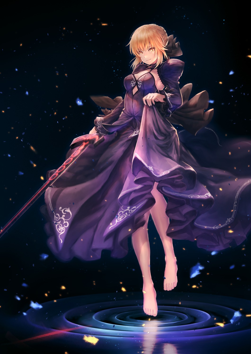 botamochi_kazu dress fate/grand_order fate/stay_night saber saber_alter skirt_lift sword