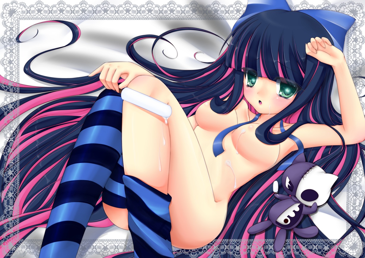 cream naked panty_&_stocking_with_garterbelt stocking thighhighs yunchaso