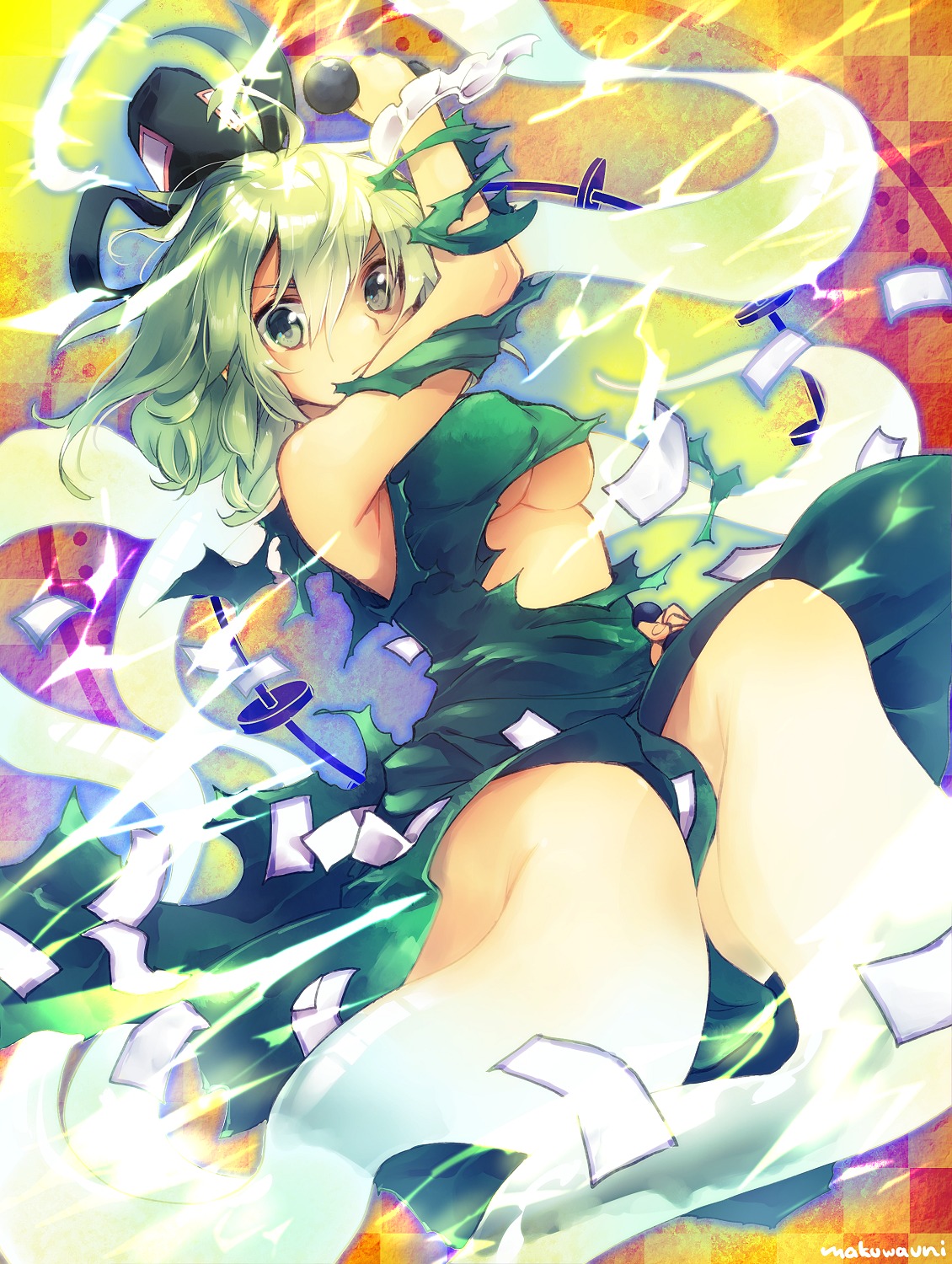 dress makuwauri no_bra soga_no_tojiko torn_clothes touhou underboob