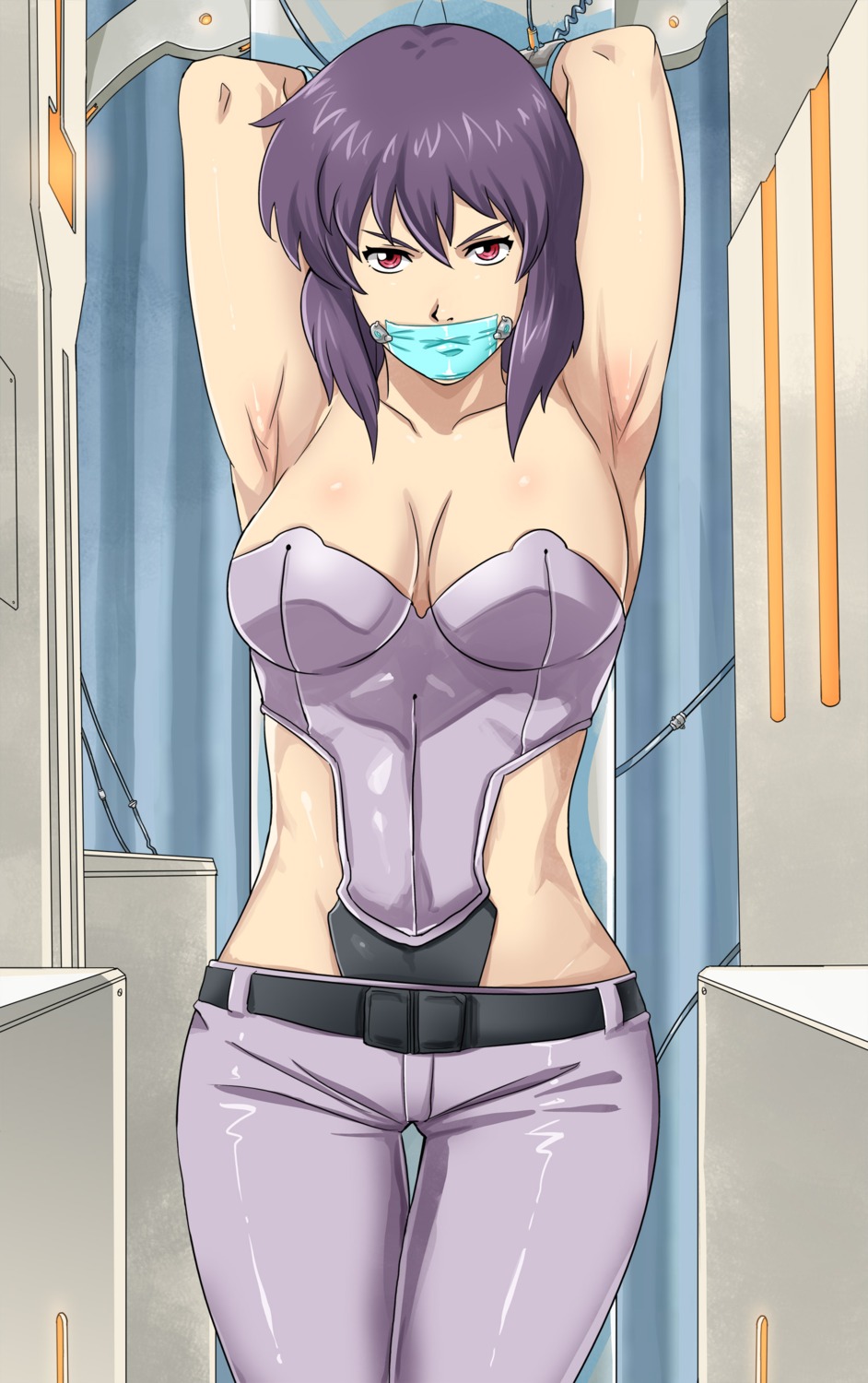 bondage ghost_in_the_shell:_stand_alone_complex kusanagi_motoko leotard loz_(artist) no_bra