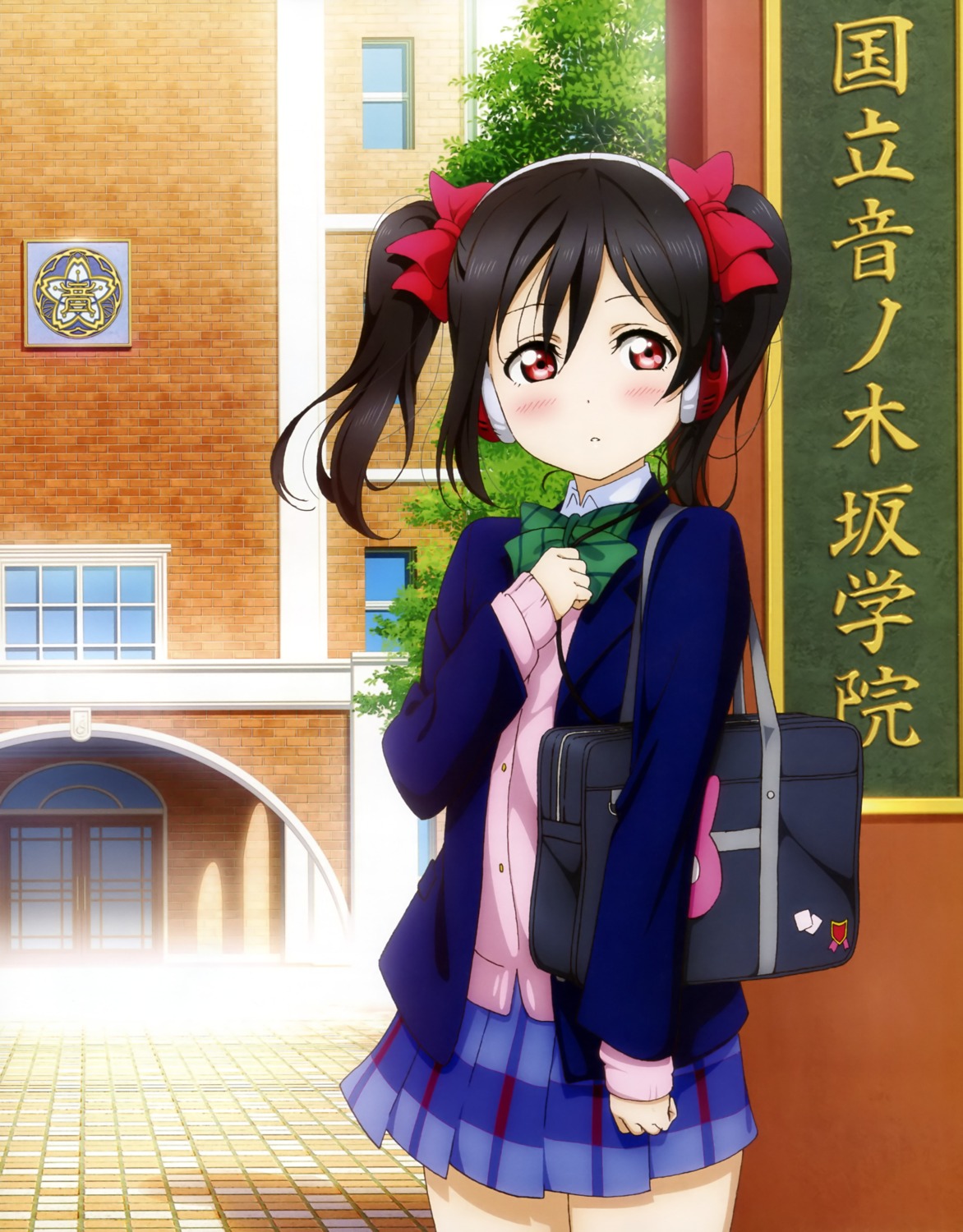 headphones love_live! murota_yuuhei seifuku yazawa_nico