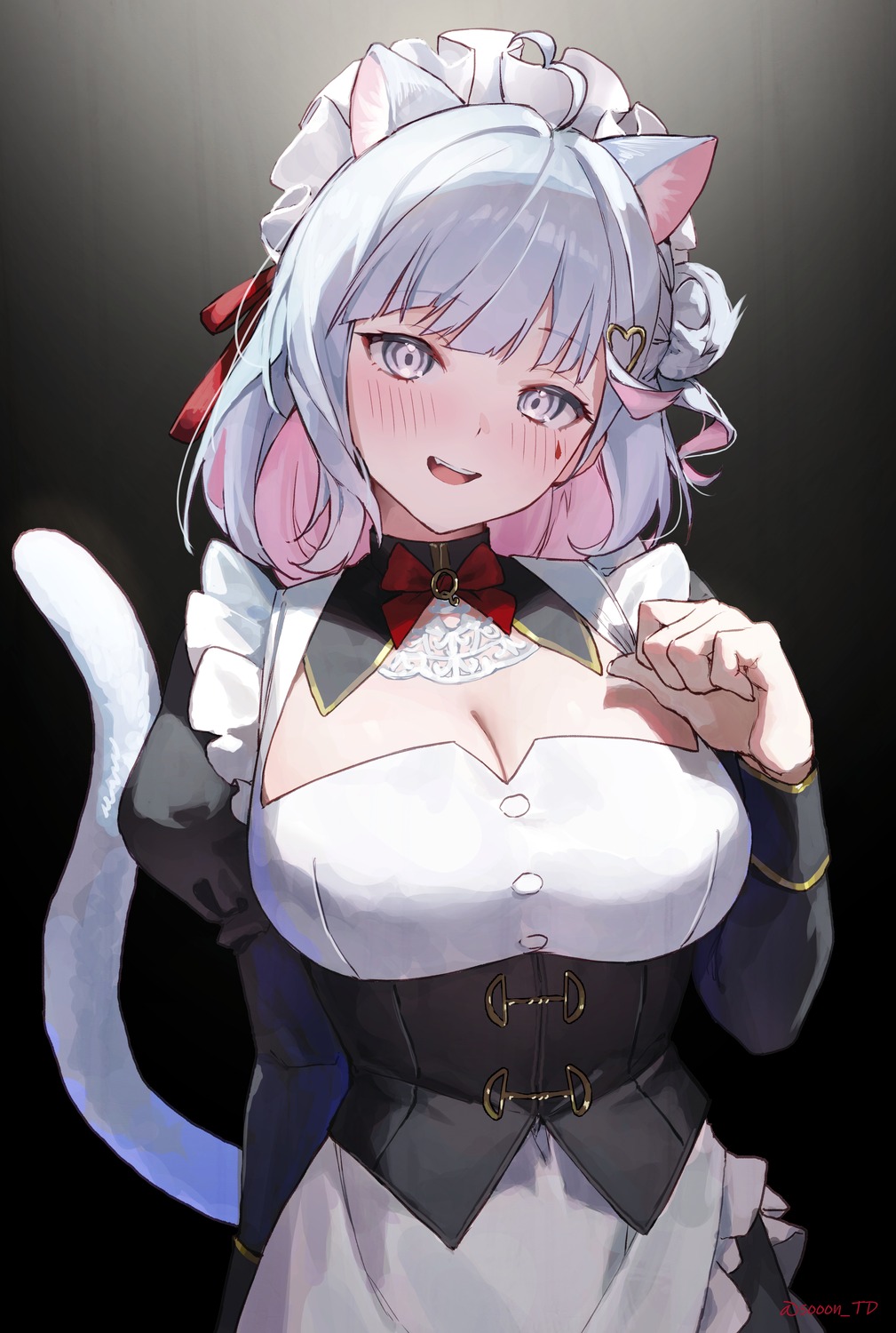 animal_ears cleavage maid nekomimi sooon tail