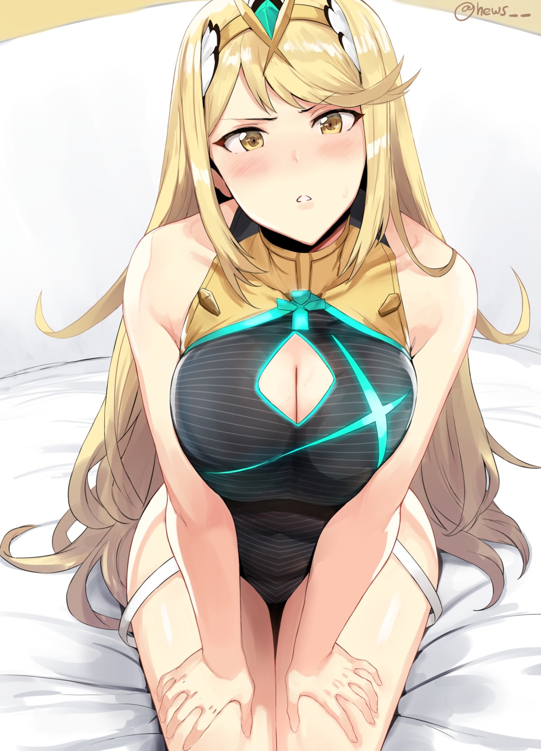 cleavage hews hikari_(xenoblade_2) signed swimsuits xenoblade xenoblade_chronicles_2