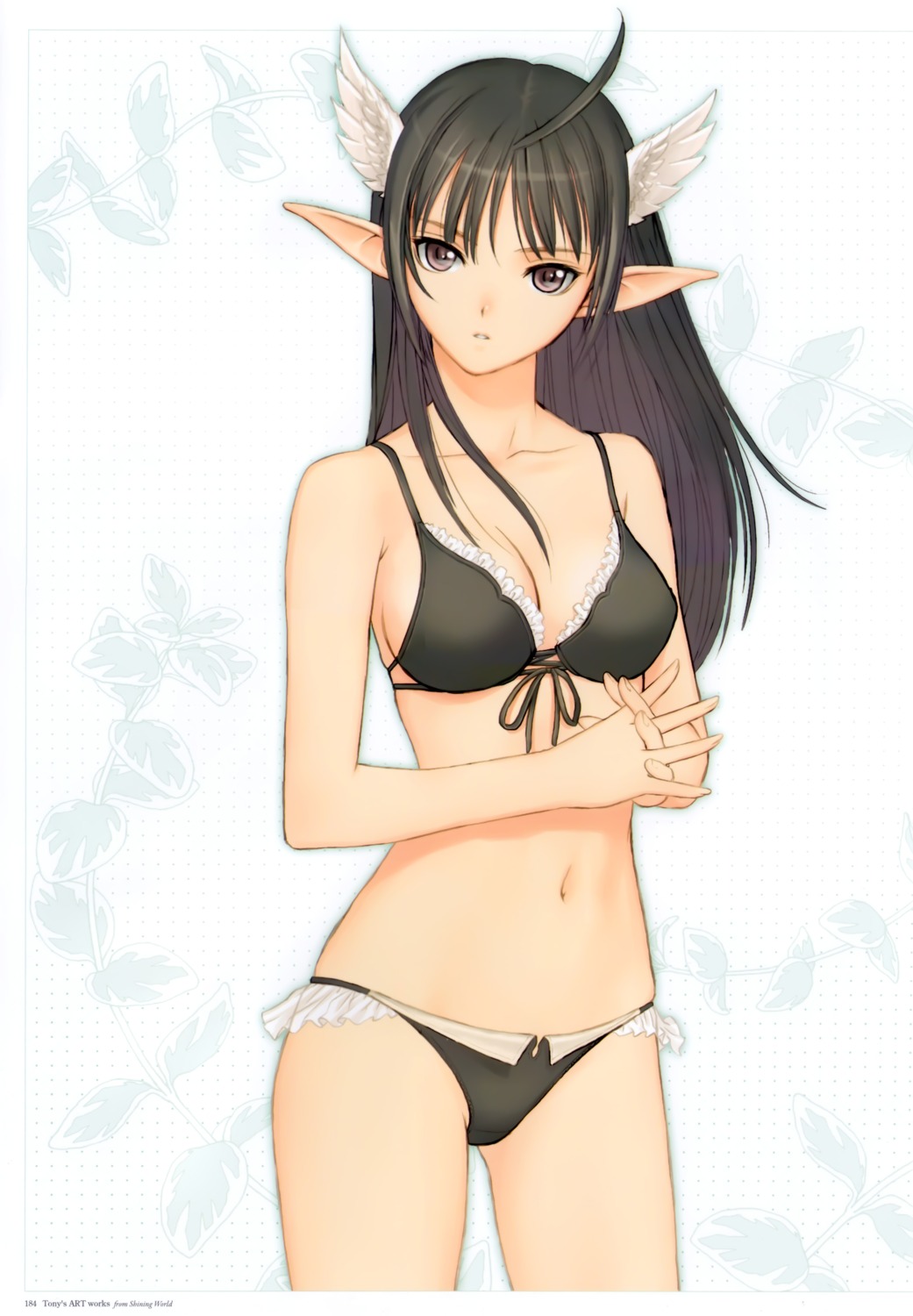 bikini cleavage elf pointy_ears shining_tears shining_wind shining_world swimsuits tony_taka xecty_ein