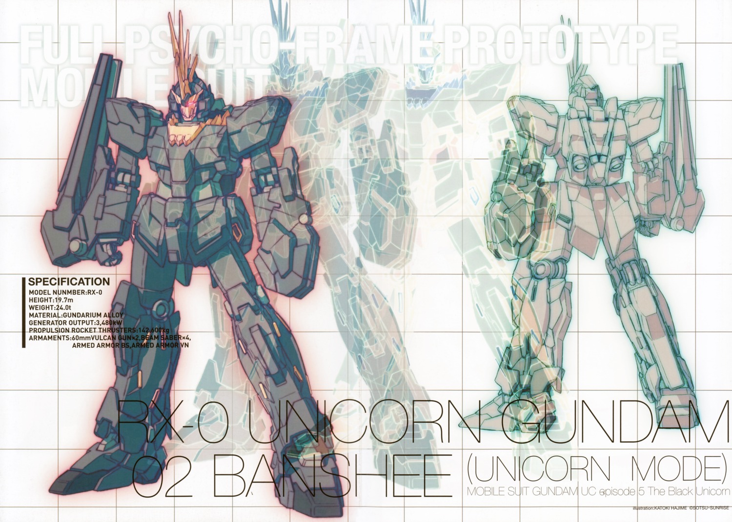 banshee crease gundam gundam_unicorn katoki_hajime mecha