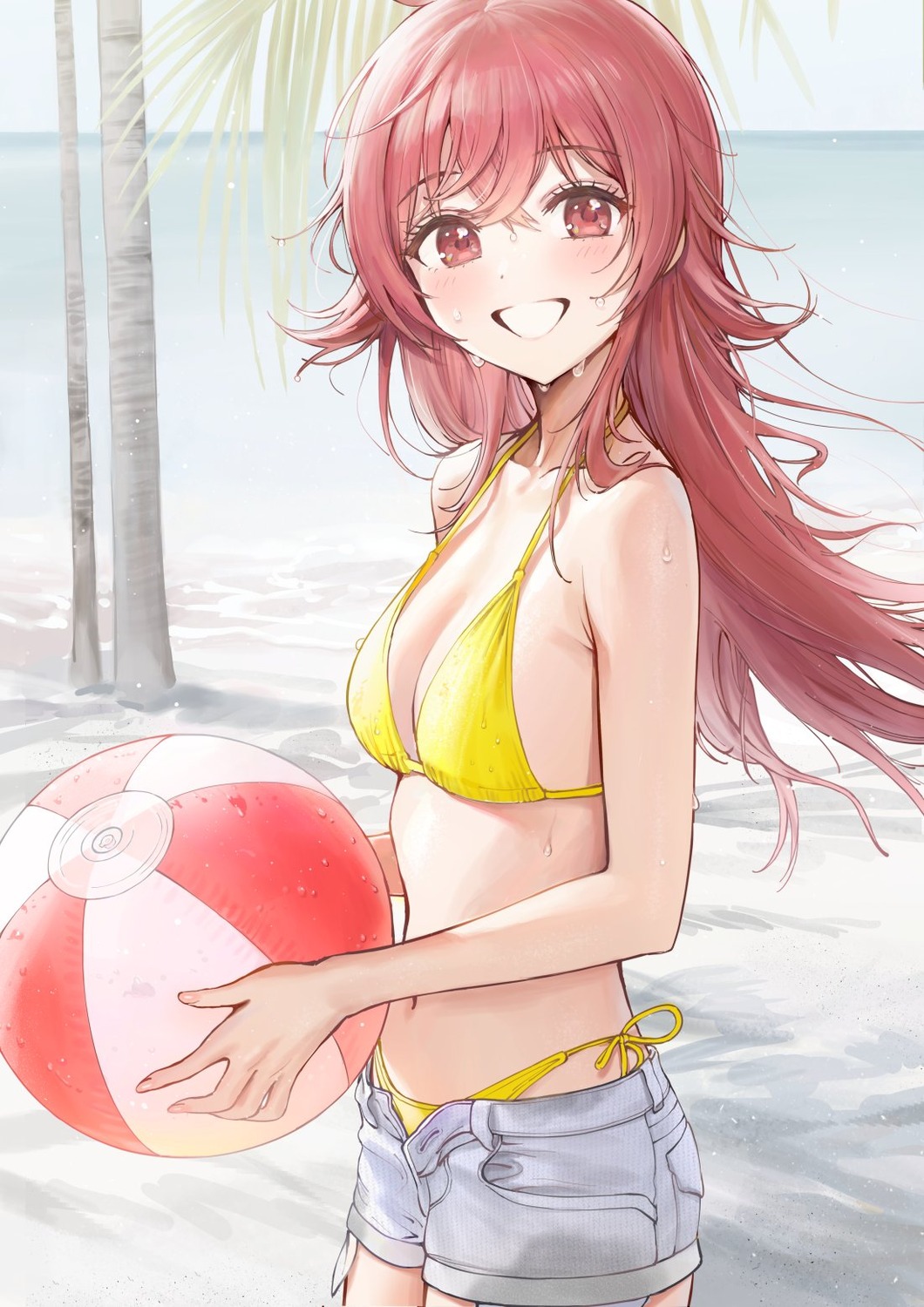 ameyame bikini komiya_kaho swimsuits the_idolm@ster the_idolm@ster_shiny_colors wet