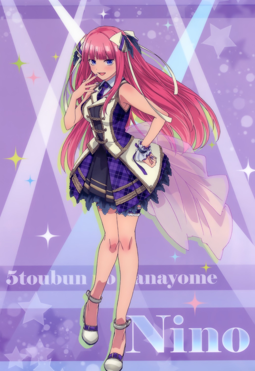 5-toubun_no_hanayome garter heels nakano_nino skirt_lift tagme uniform