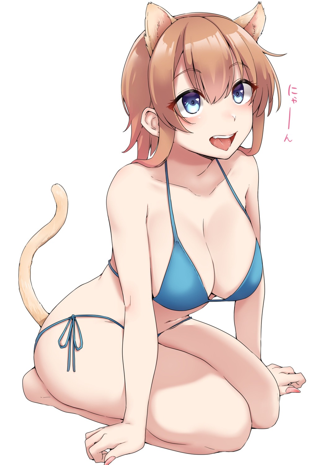 animal_ears bikini kantai_collection kiritto nekomimi swimsuits tail teruzuki_(kancolle)