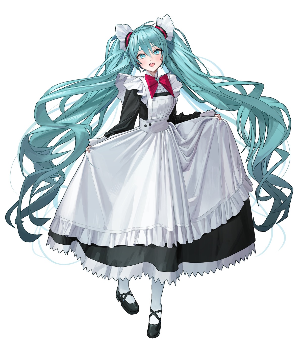 hatsune_miku let_ssa maid skirt_lift vocaloid