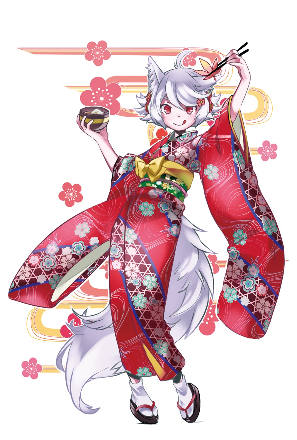 animal_ears inubashiri_momiji kimono namauni tail touhou