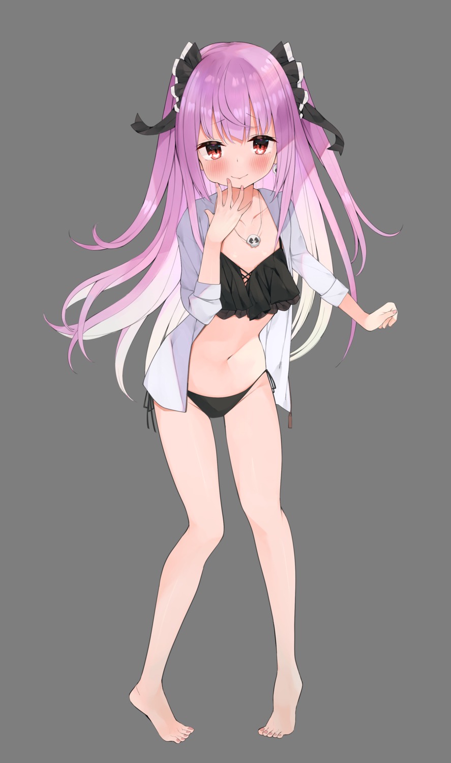 bikini eureka_814 hololive open_shirt swimsuits uruha_rushia