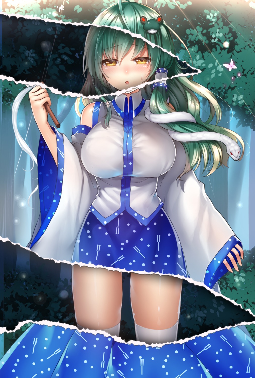 kanzaki_maguro kochiya_sanae thighhighs touhou