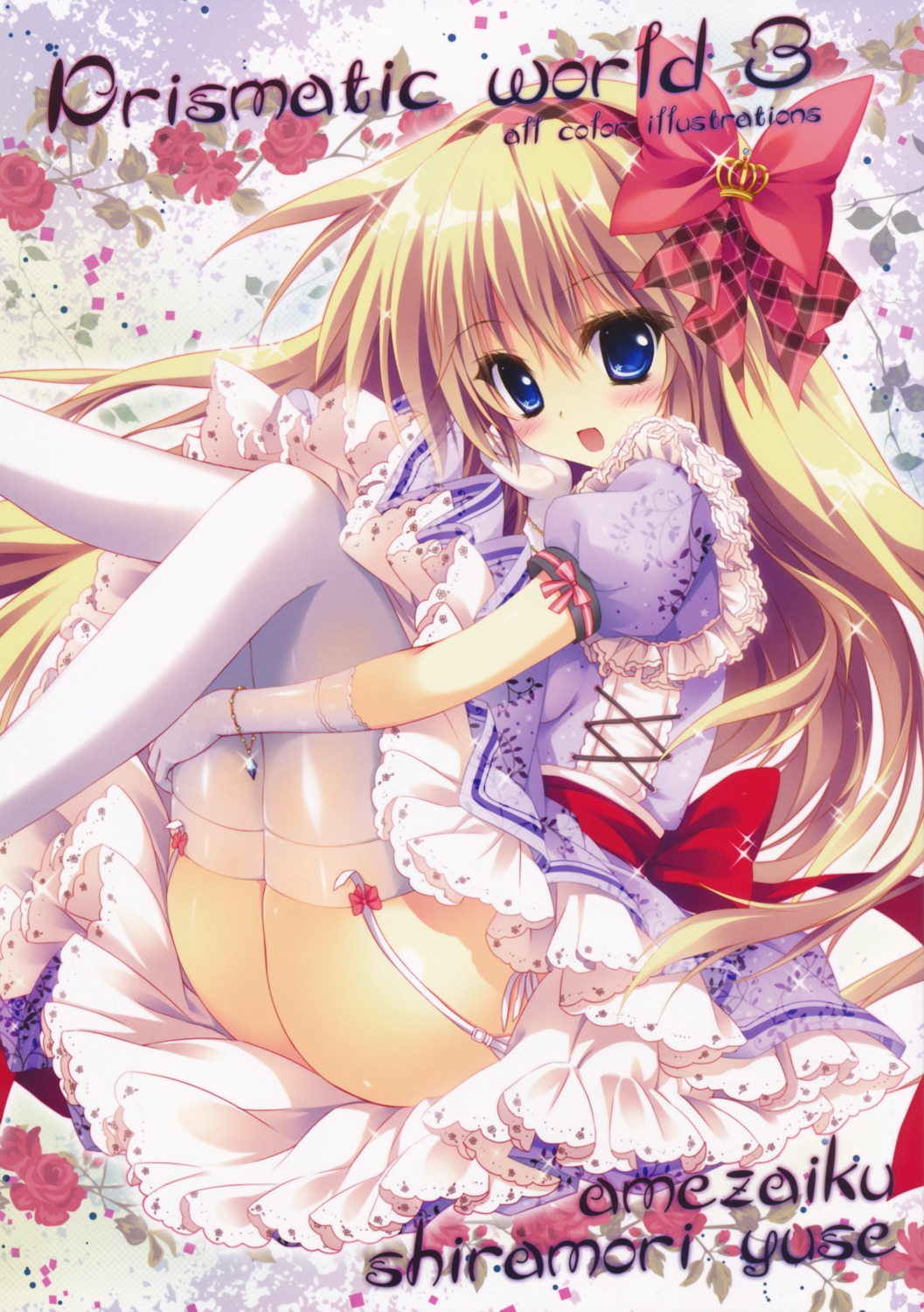 ame_zaiku dress shiramori_yuse skirt_lift stockings thighhighs