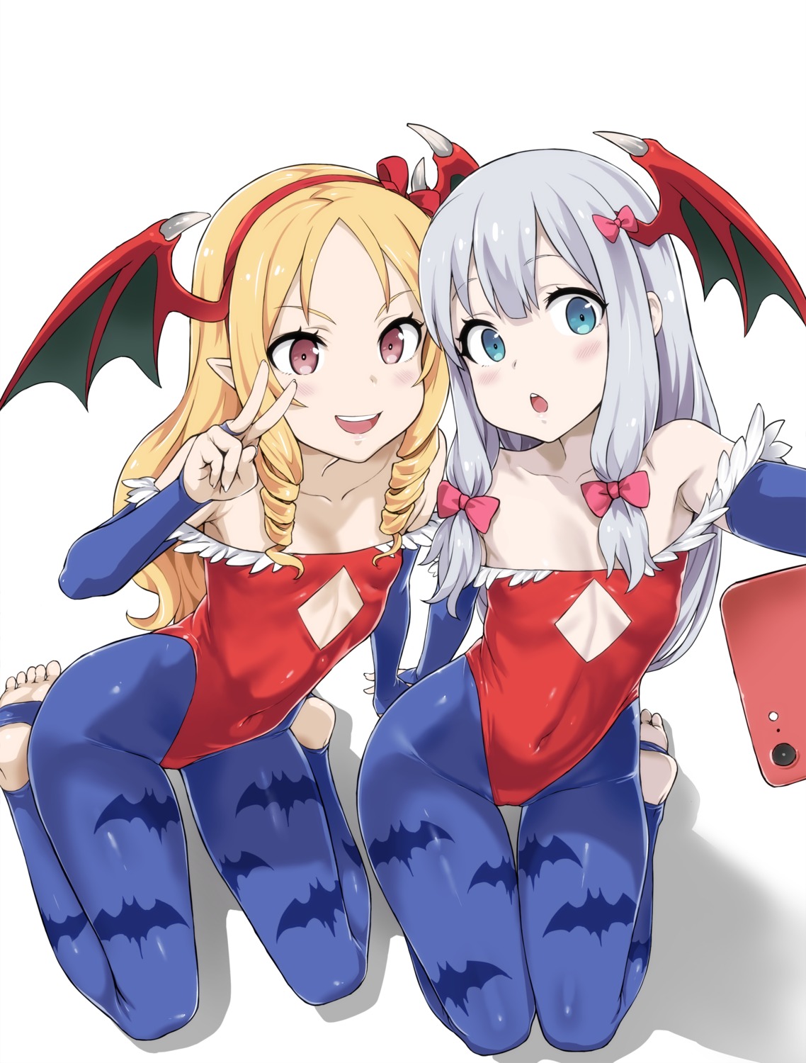 asanagi cleavage cosplay dark_stalkers eromanga-sensei izumi_sagiri leotard lilith_aensland pantyhose pointy_ears wings yamada_elf