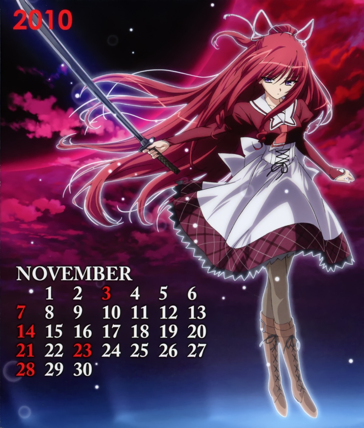 11eyes calendar kusakabe_misuzu seifuku sword