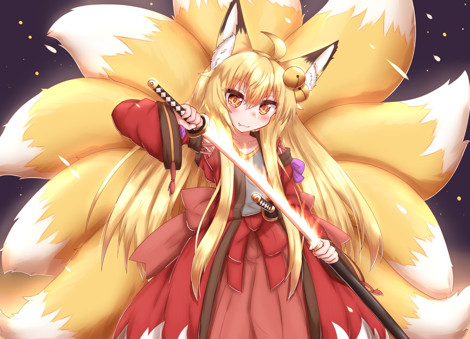 animal_ears horokusa kitsune sword tail