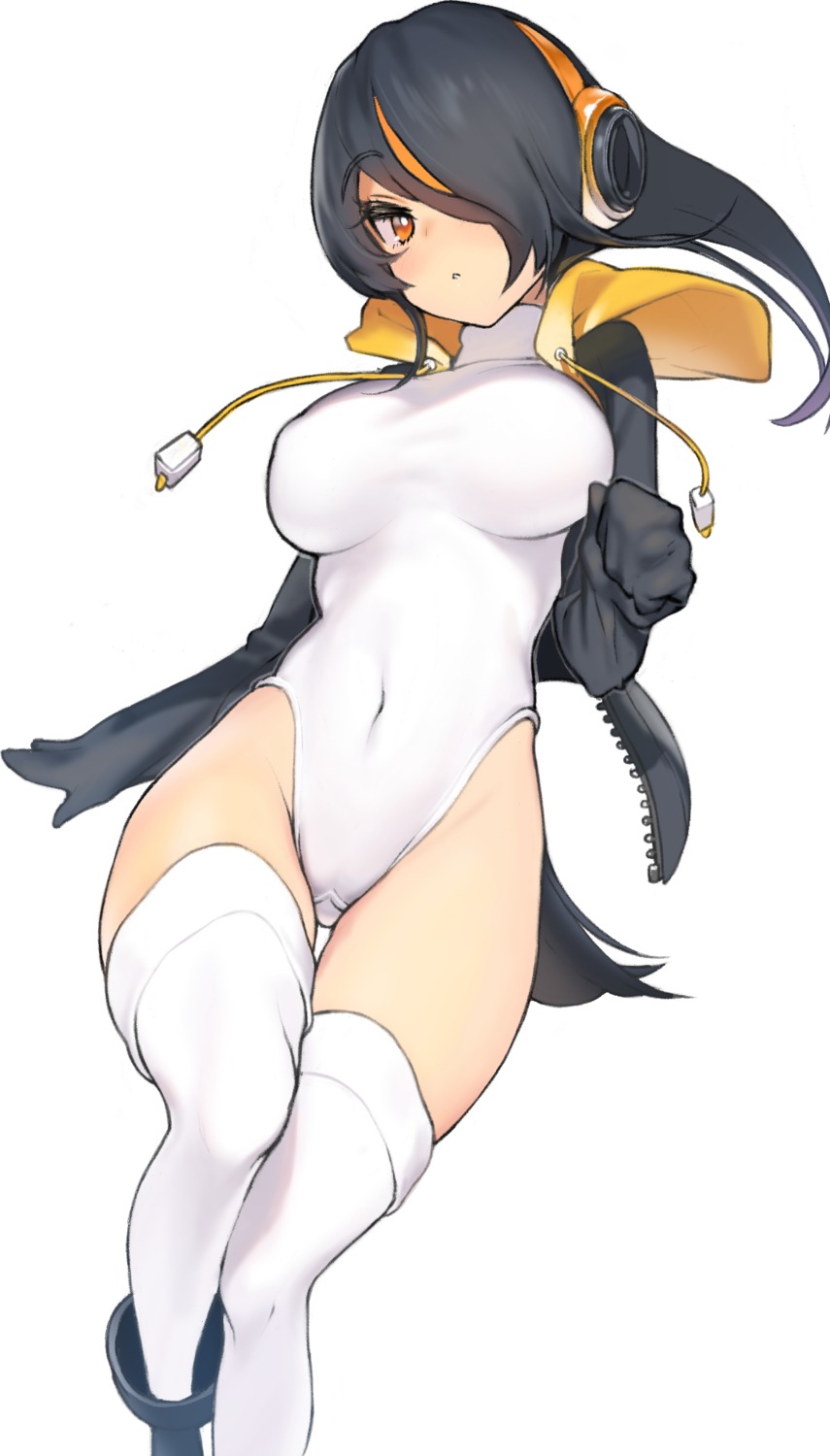 emperor_penguin headphones kemono_friends leotard thighhighs uzubilla