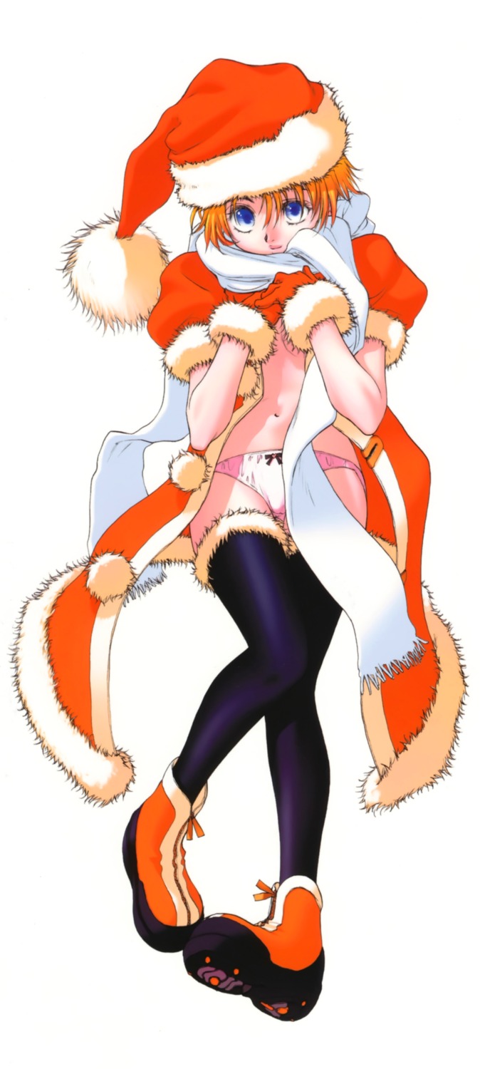 christmas kurogane_ken no_bra pantsu thighhighs