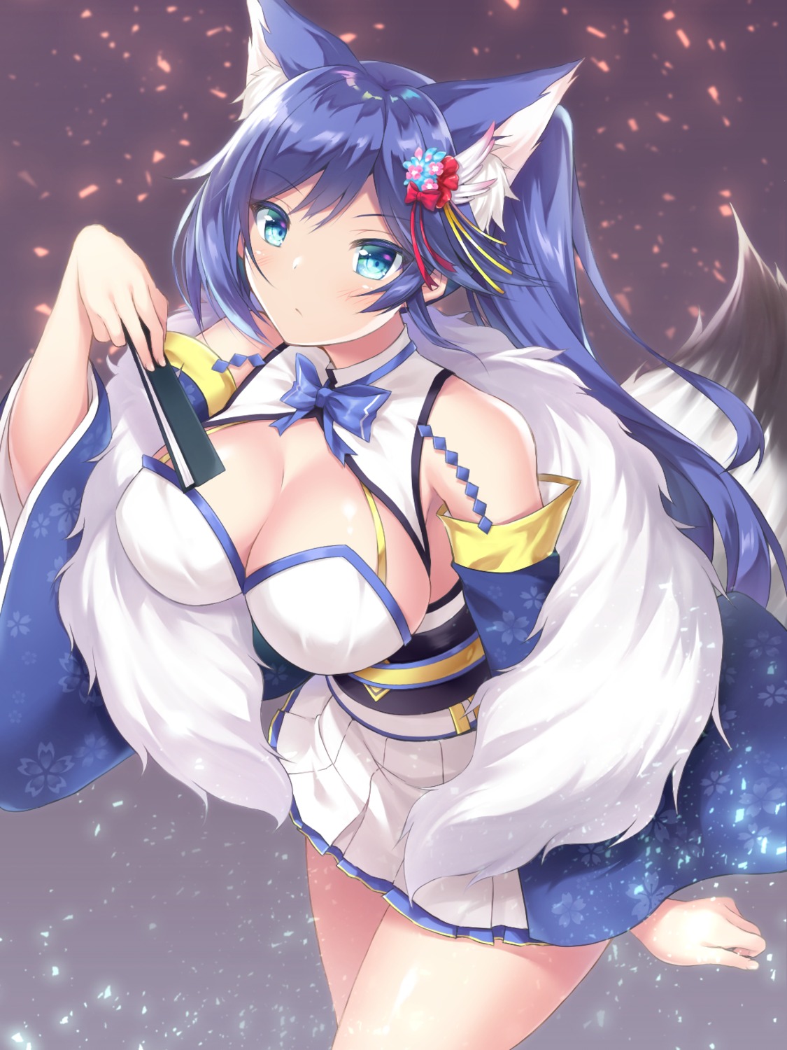 animal_ears azur_lane japanese_clothes jintsuu_(azur_lane) kitsune kyousaki_nao tail