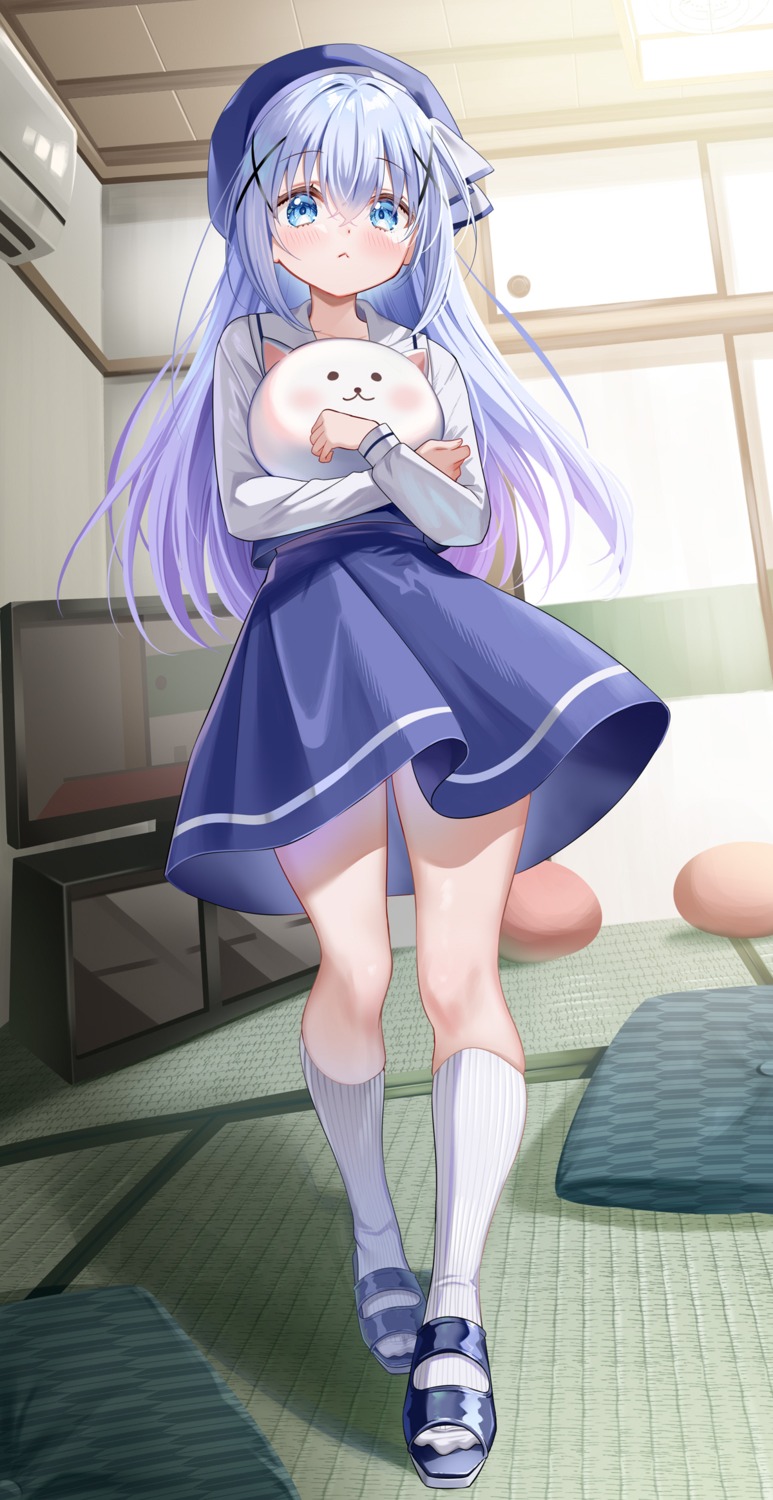 gochuumon_wa_usagi_desu_ka? kafuu_chino piyopoyo seifuku skirt_lift tippy_(gochuumon_wa_usagi_desu_ka?)