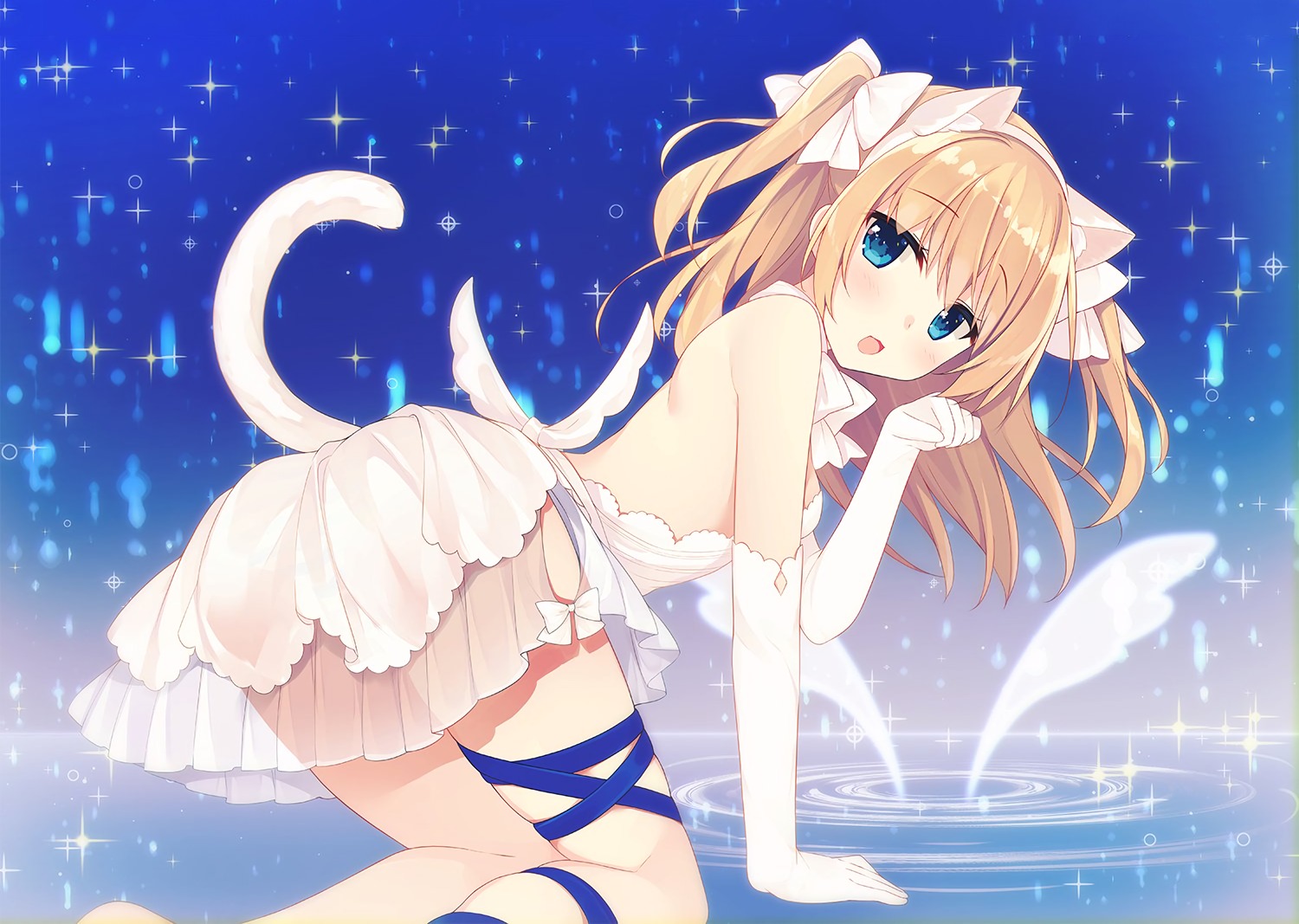 animal_ears emori_el emori_miku_project miko_92 nekomimi no_bra see_through tail