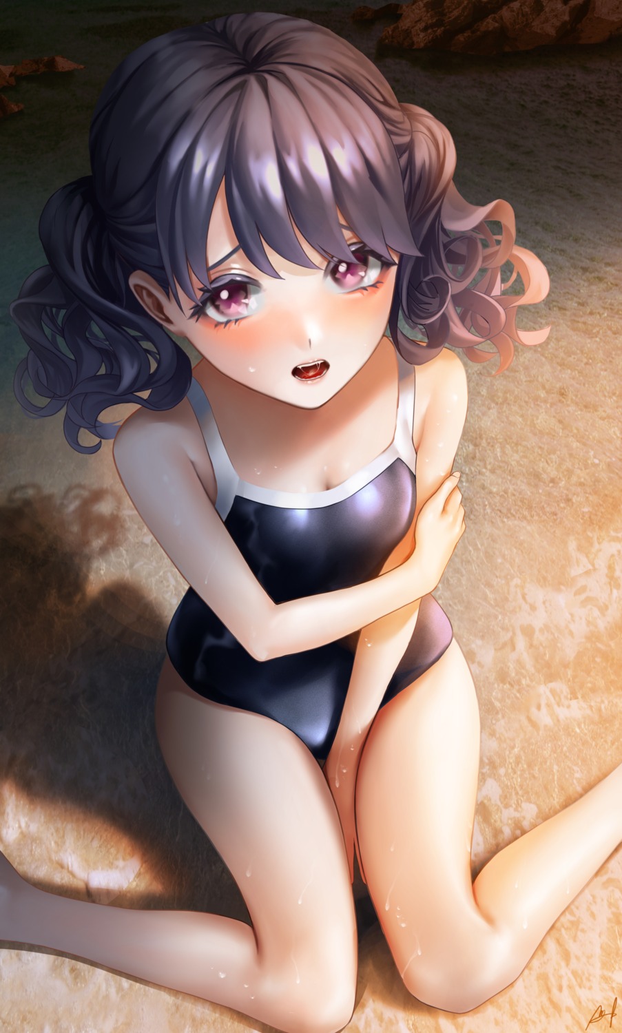 cleavage fukumaru_koito kos-owl school_swimsuit swimsuits the_idolm@ster the_idolm@ster_shiny_colors