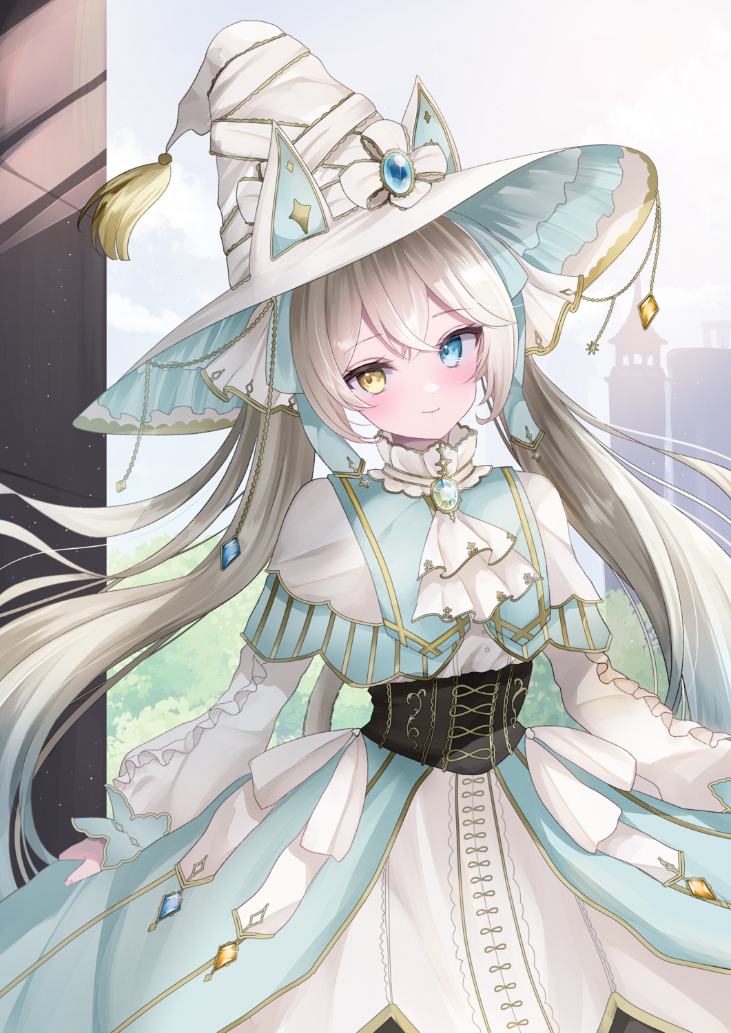 animal_ears heterochromia kurage_cc witch