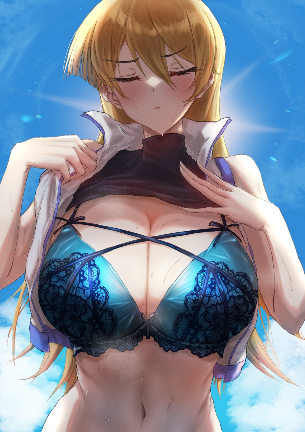 bra open_shirt shaddoll_fusion shirt_lift tenjouin_asuka undressing yugioh yugioh_gx