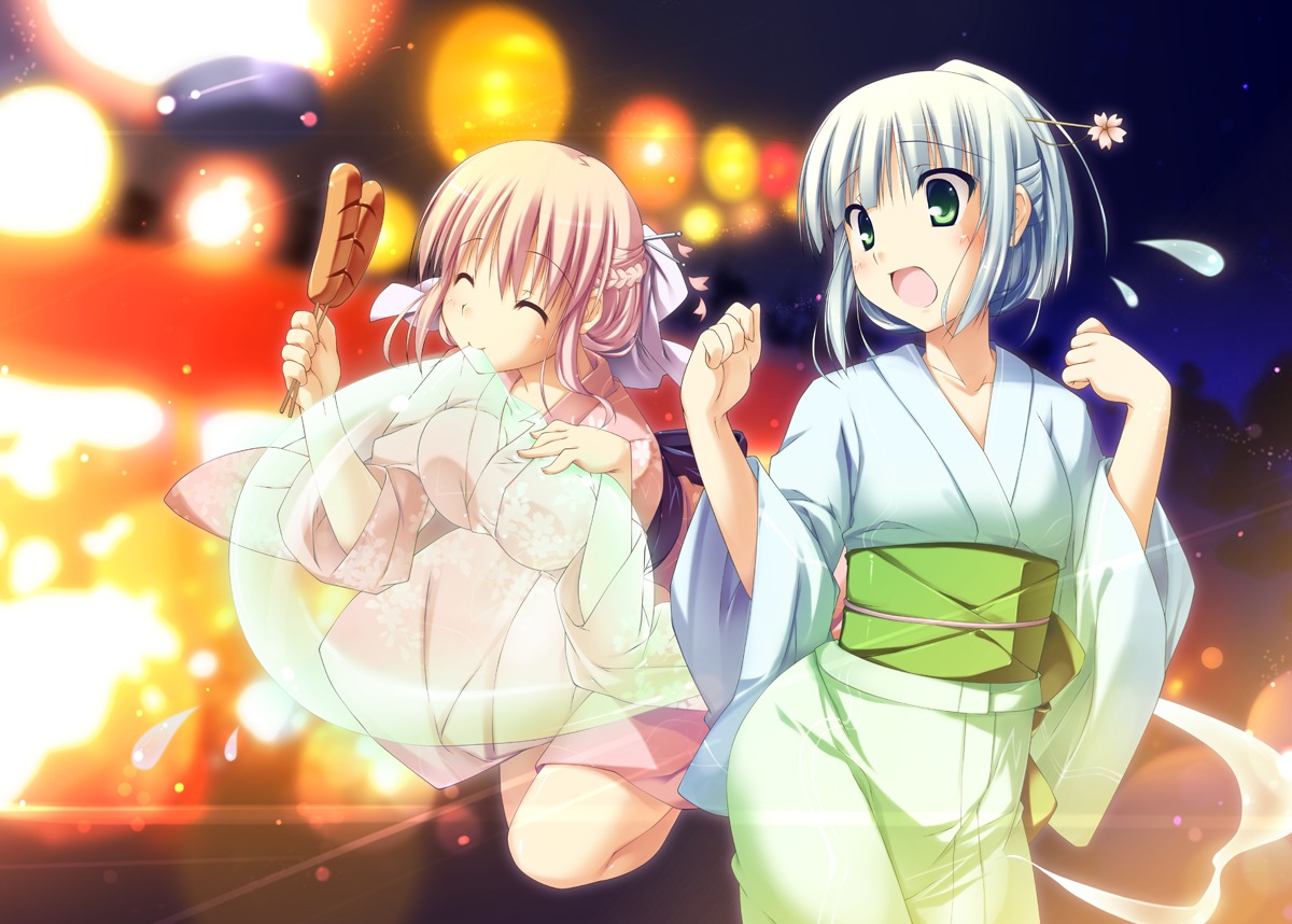 konpaku_youmu myon saigyouji_yuyuko t-ray touhou yukata