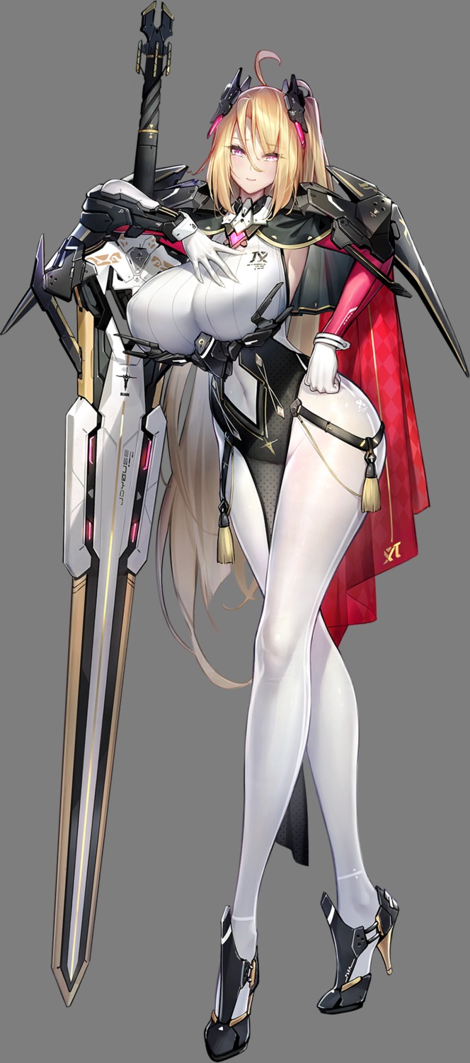 cross_core dk_senie heels joyeuse_(cross_core) no_bra nopan pantyhose sword transparent_png