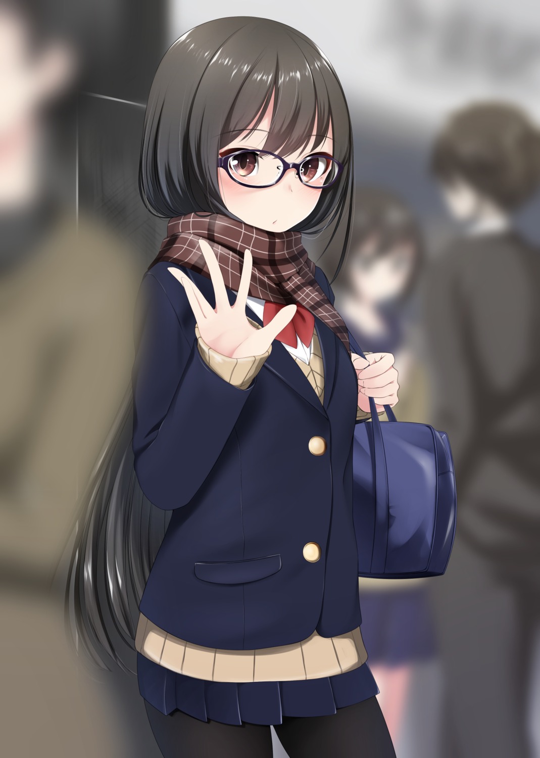 megane nekobaka pantyhose seifuku sweater